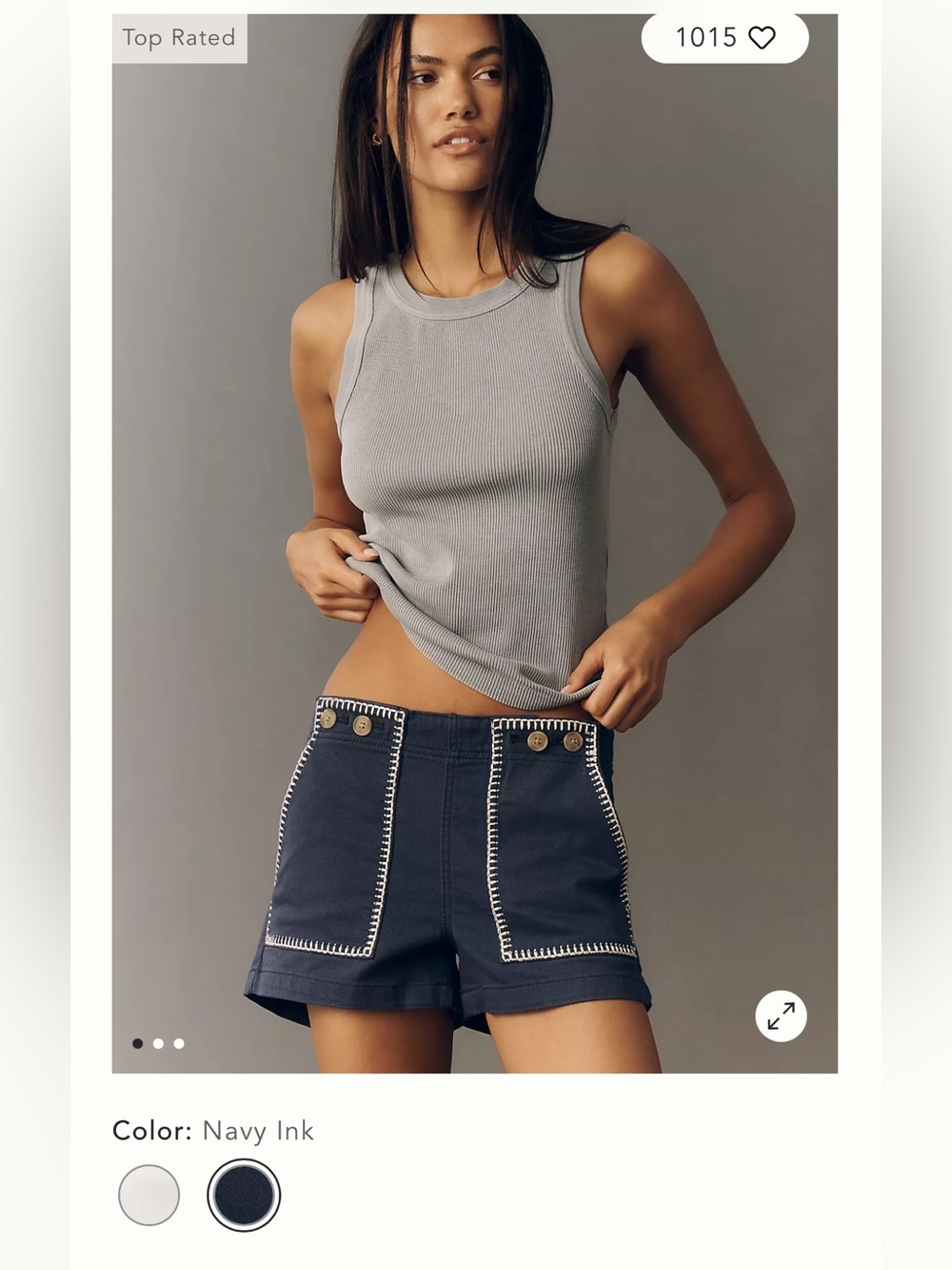 Kit High-Rise Whipstitch Utility Shorts